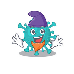 Cute and funny corona zygote virus cartoon character dressed as an Elf