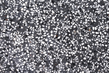 White black terrazzo texture seamless patterns old floor or polished stone background
