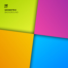 Abstract background colorful geometric square shape with shadow minimal style.