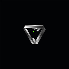 rhino logo triangle emblem design metallic © Bintang