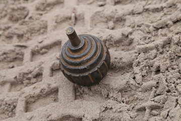 World War I hand grenade in the sand