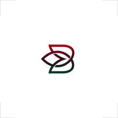 B letter logo initial flower loop design