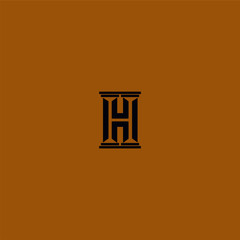 H letter logo initial pillars design