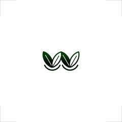 leaf logo W letter design