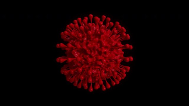 Virus Abstract macro 3 Red -3D Rendering- Corona COVID-19 - Seamless Loop Motion Graphics