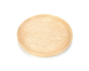 wood plate on white background.