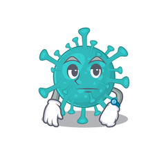 Corona zygote virus on waiting gesture mascot design style
