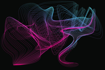 EPS 10 vector. Futuristic colorful background. Backdrop with lines and waves.