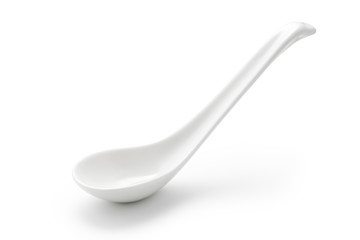 Ceramic spoon isolated on white background