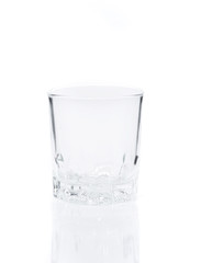 Empty glass for water, juice or milk on white background.