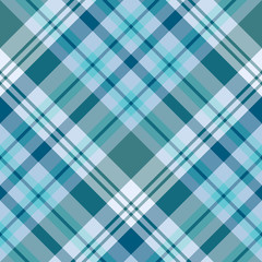 Seamless pattern in great discreet blue, green and white colors for plaid, fabric, textile, clothes, tablecloth and other things. Vector image. 2