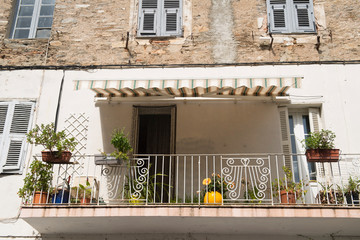 Balcony in Casinca village at French Corse