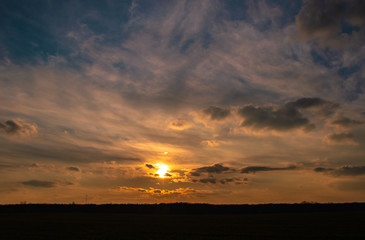 sunny evening over the field