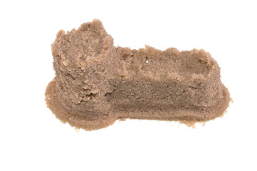 wet sand isolated on white background