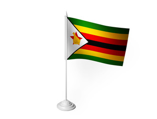 World flags waving 3D rendering isolated white background