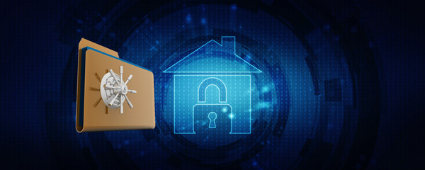 3d rendering folder with documents