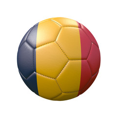 Soccer ball in flag colors isolated on white background. Chad. 3D image