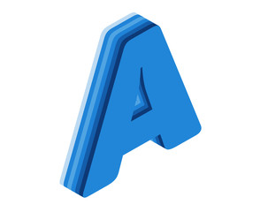 English alphabet Letters 3D rendering isolated white background
