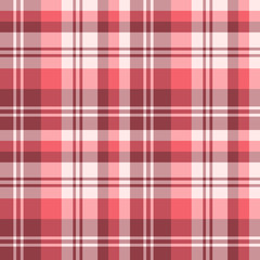 Seamless pattern in great light and dark red and light pink colors for plaid, fabric, textile, clothes, tablecloth and other things. Vector image.
