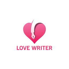 Love Writer Logo Template Design