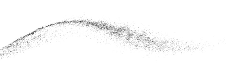 Black grainy texture isolated on white background. Dust overlay. Dark noise granules. Digitally generated image. Vector design elements. Illustration, Eps 10.