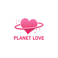Planet Love Logo Template Design