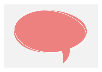 Fototapeta premium Pink geometric round shape bubble speech with text space. Vector cartoon template on light background in frame.