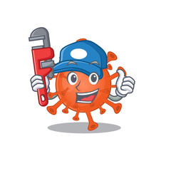 Smart Plumber deadly corona virus on cartoon character design