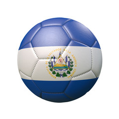 Fototapeta premium Soccer ball in flag colors isolated on white background. Salvador. 3D image