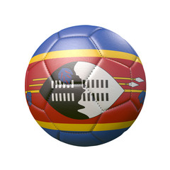 Soccer ball in flag colors isolated on white background. Swaziland. 3D image