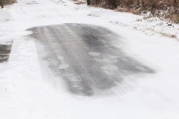 Road covered in Ice