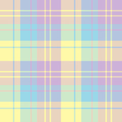 Fototapeta premium Seamless pattern in great pastel yellow, blue and violet colors for plaid, fabric, textile, clothes, tablecloth and other things. Vector image.
