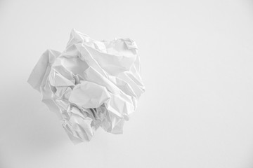 Crumpled paper balls on a white background