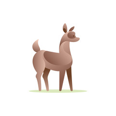 Baby deer vector character logo. Volume gradient style.