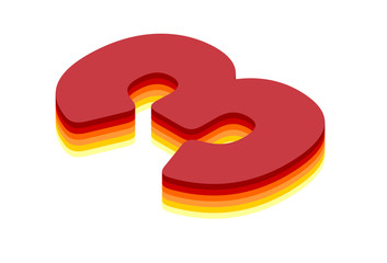 Numbers Isometric 3D rendering isolated background 