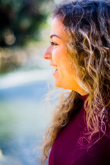 Portrait of beautiful woman in the park