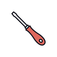 Screwdriver Vector  Icon Filled Outline Style Illustrations 