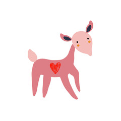 Cute cartoon animal vector illustration. Abstract icon for baby posters, art prints, fashion apparel or stickers.