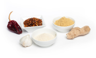 Ground red pepper, ginger and garlic