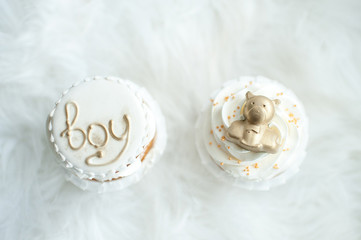 Obraz na płótnie Canvas cupcakes for a pregnant photo shoot