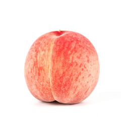 Fresh peach isolated on white background.