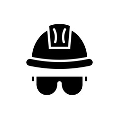 Safety Hat Vector Icon Glyph Style Illustrations 