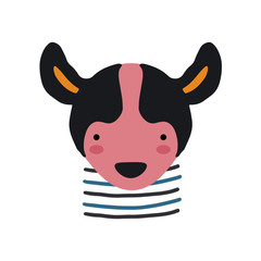 Cute cartoon animal vector illustration. Abstract icon for baby posters, art prints, fashion apparel or stickers.