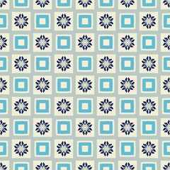 Retro geometric pattern in blue colors. Fashionable stylish background. Repeating modern tiling