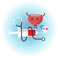 Human Bladder ,cystitis with flat style.EPS10