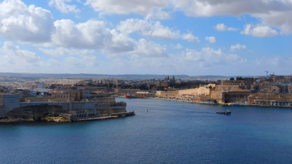 Aerial view over Malta and the city of Valletta - aerial photography