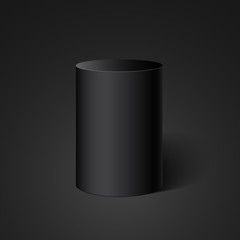 Black cylinder. Vector illustration.