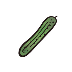 野菜：きゅうり（水彩・筆）
