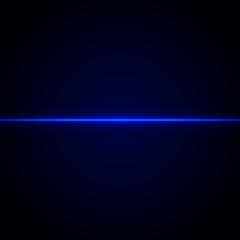 Blue laser beam. Glowing line. Vector illustration.