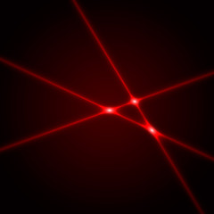 Red laser beams. Vector illustration.
